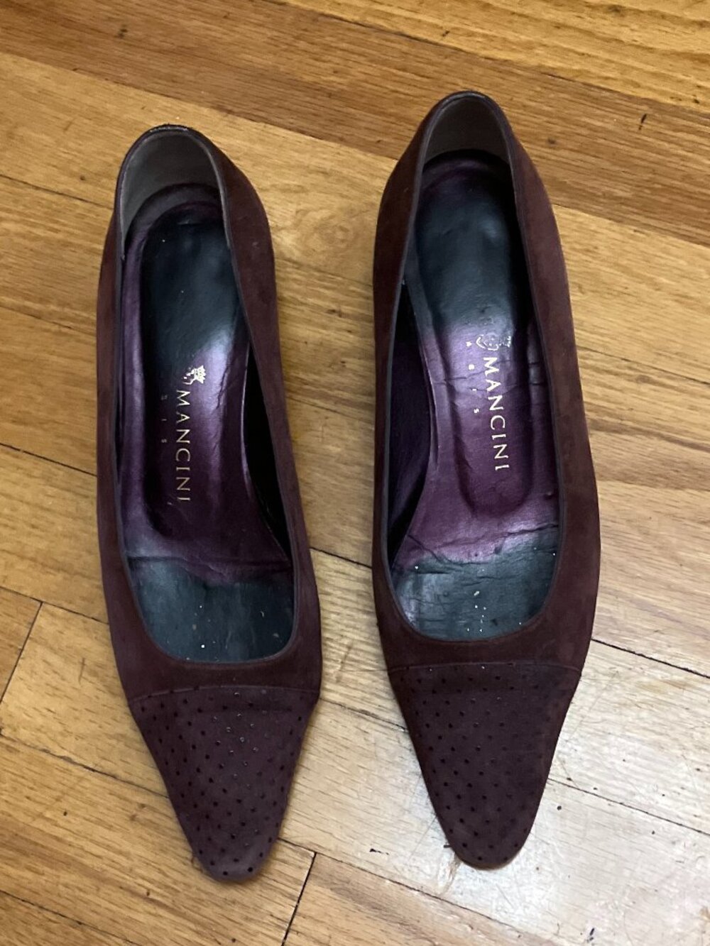 Rene Mancini Plum Suede Shoes